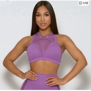 Bombshell sportswear purple mesh sports bra